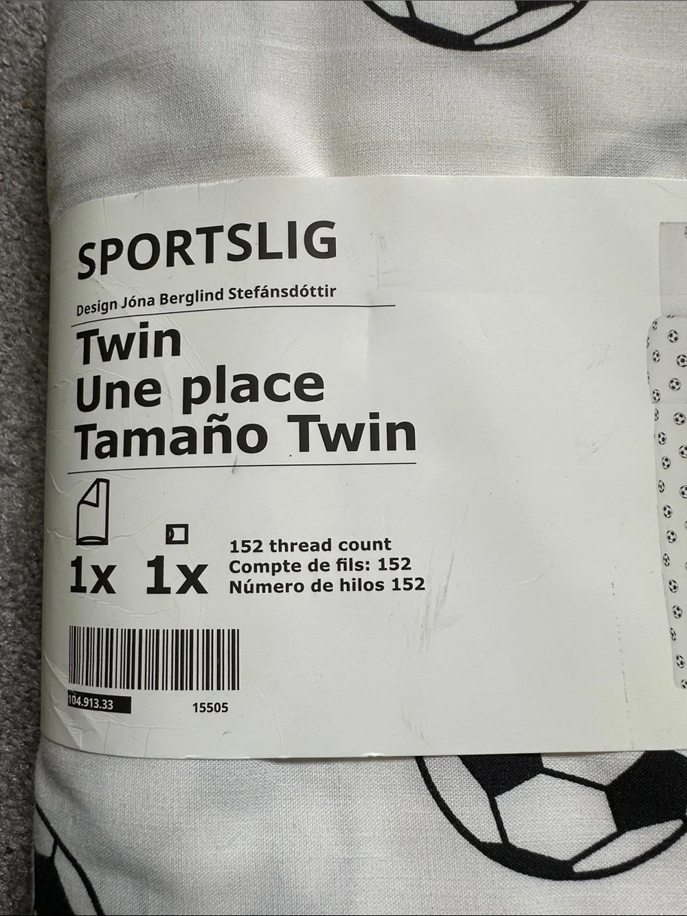 IKEA SPORTSLIG Twin Duvet Cover and Pillowcase Set NWT